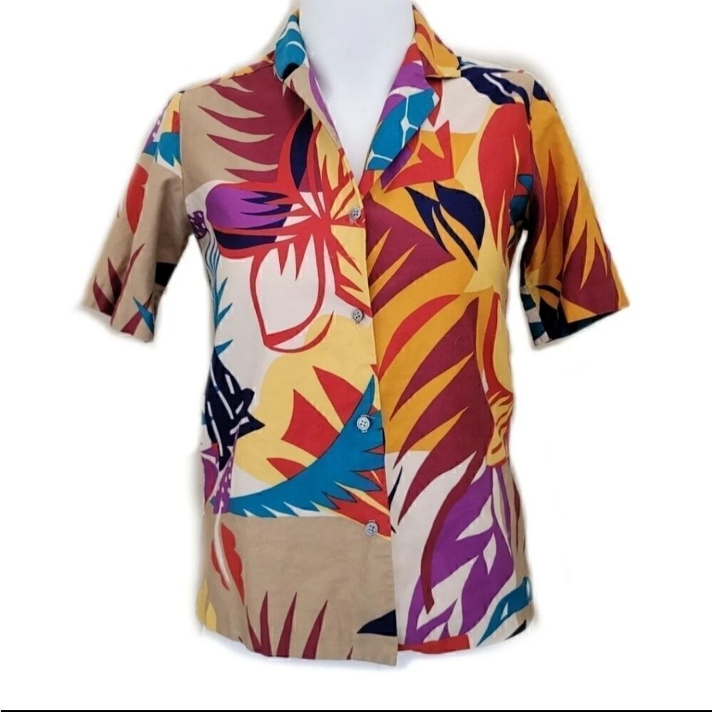 Ellen Tracy vintage 90's retro funky button up shirt